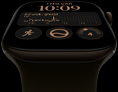 Apple Watch Series 12, alüminyum kasa, koyu bronz renk, Modüler saat kadranı, komplikasyonlar: gün ve tarih, Antrenmanlar, Aktivite halkaları, Apple Music, sağ dış görünüm, Digital Crown, Spor Kordon, klasik zeytin yeşili renk