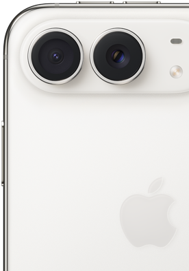 Arka panelde Apple logosu, çift kamera ve flaş bulunuyor