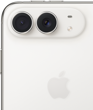 Arka panelde Apple logosu, çift kamera ve flaş bulunuyor