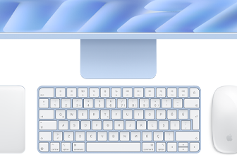 Touch ID özellikli Magic Keyboard, mavi renk, Magic Trackpad, Magic Mouse