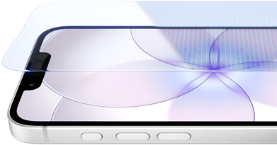 iPhone 17e, Ceramic Shield 2 ile önden dış görünüm, yandan dış görünüm, beyaz renk, düğmeler: Eylem, ses