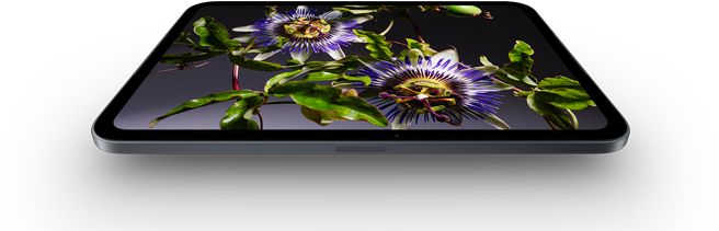 iPad mini, 8.5 inç OLED ekran, parlak ve derin siyahlar, şapka takmış ve ceket giymiş bir kişi gösteriliyor