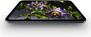 iPad mini, 8.5 inç OLED ekran, parlak ve derin siyahlar, şapka takmış ve ceket giymiş bir kişi gösteriliyor