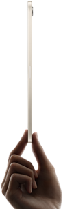 iPad mini, elde tutuluyor, yandan görünüm, ince ve hafif tasarım